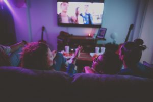 Friends watching TV