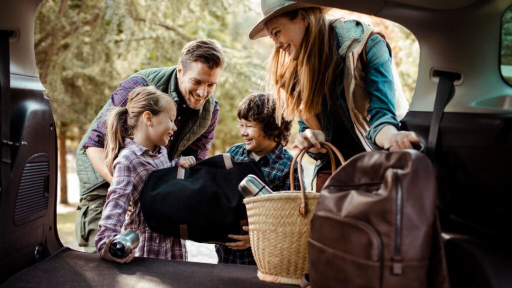 Family packing for trip