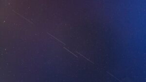 Starlink satellites in night sky