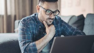 person in front of laptop