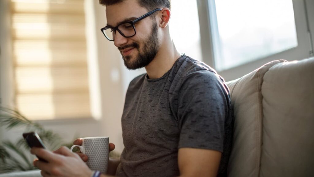 person using app on phone