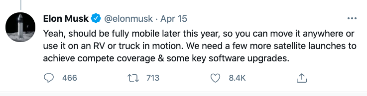 Elon Musk—Twitter update 4/15/2021
