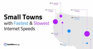small towns with fastest and slowest internet speeds graphic