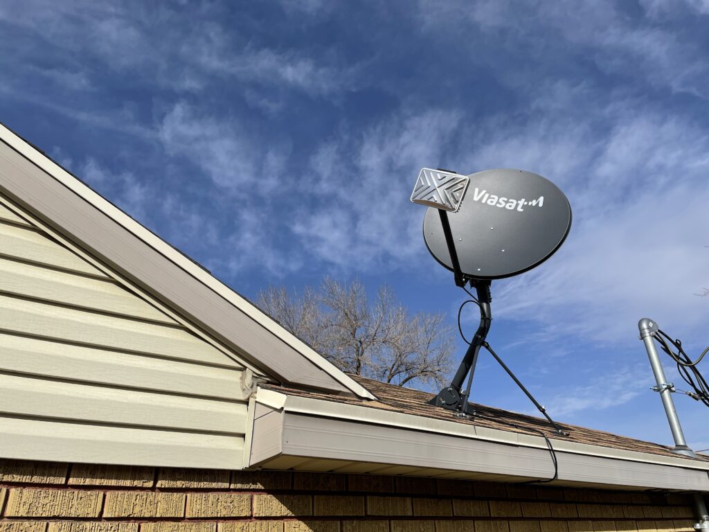 Viasat dish installed on roof
