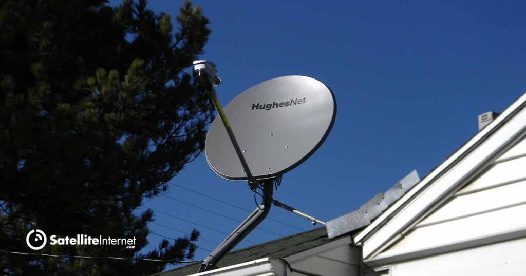 hughesnet satellite installed on top of roof