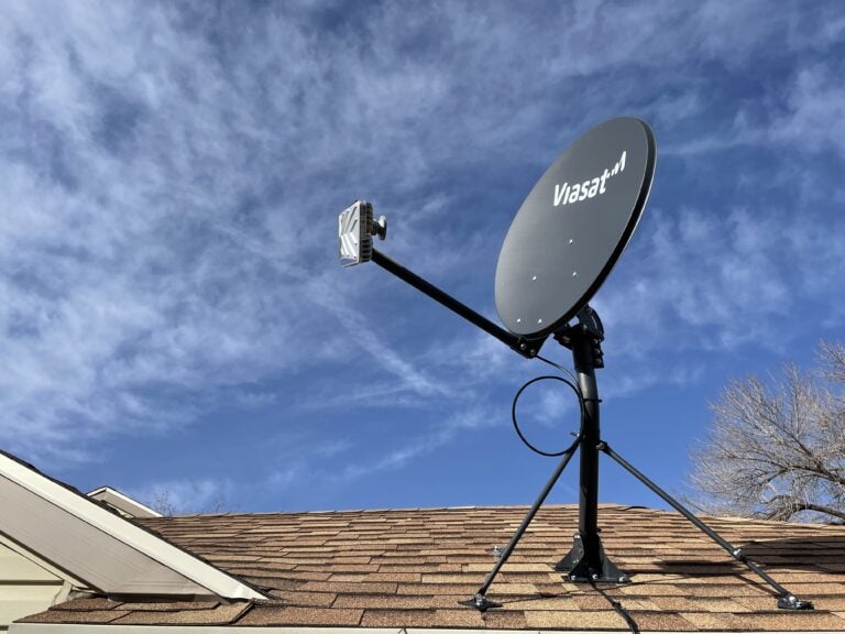 picture of Viasat satellite on roof